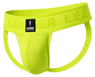 Productafbeelding van LEADER - Heren Unterwäsche - Sports Mesh Jockstrap Yellow - 1x Maat S