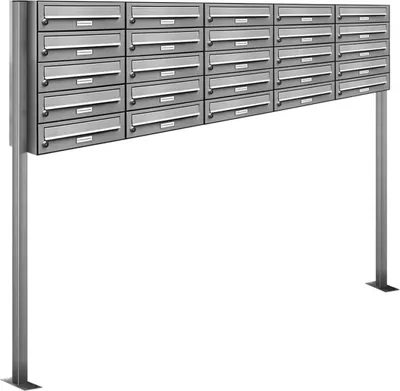 Produktbild von 25er Edelstahl Stand Briefkasten Anlage Freistehend