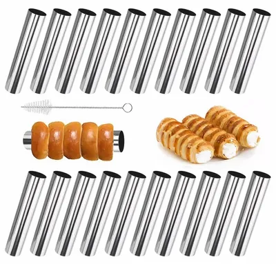 Produktbild von Schaumrollenformen 20 Stück Edelstahl mit Reinigungsbürste