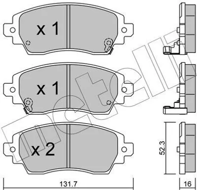 Produktbild von METELLI Bremsbeläge Satz Vorne Bremsklötze für TOYOTA COROLLA Liftback (E11) 22-0750-0