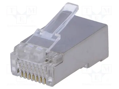 Obrázok produktu pre 2x konektor: 8-pinový, tienený RJ45. Kontakty: fosforbronz. Model: EMP881AR201. RJ konektor