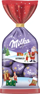 Produktbild von Milka Vánoční kuličky Mini Alpská mléčná čokoláda 100g