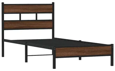 Produktbild von vidaXL Bettgestell ohne Matratze Braun Eiche 90x200 cm Holzwerkstoff
