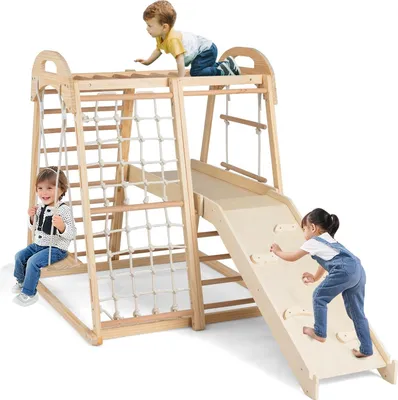 Obrázok produktu pre Drevená Montessori lezecká súprava 8 v 1 pre deti 3-5 rokov