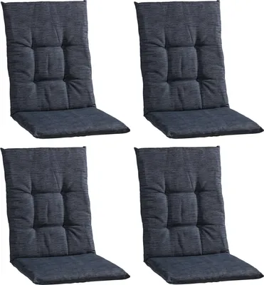 Produktbild von Gartenstuhlauflagen - Dunkelgrau - Mittellehner - 4er Set