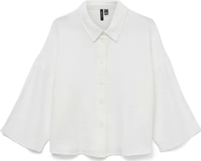 Produktbild von VERO MODA Kurzärmlige Crinkle-Textur Hemdbluse mit Kragen Größe: L