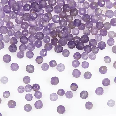 Amethystperlen 2 mm facettiert, 181–210 Stück, DIY-Schmuck