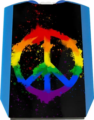Produktbild von Regenbogen Parkscheibe mit Peace-Zeichen und 2 Einkaufswagenchips