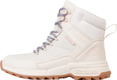 A side view of a beige Kappa winter boot.