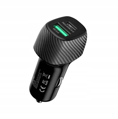 Immagine prodotto di Innostyle Power On Potente Caricatore Da Auto Veloce Per Telefono 2X Usb Usb-C 38W Nero