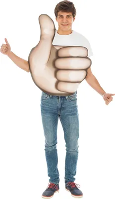 Produktbild von Emoji-Kostüm Daumen hoch Faschingskostüm beige - Einheitsgröße