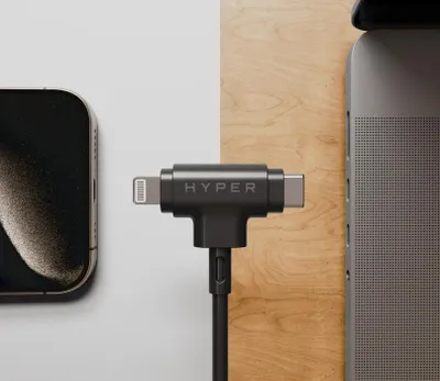 Imagen del producto de HyperJuice - Cable Lightning - Conector USB-C macho de 24 pines a USB-C macho de 24 pines, conector Lightning macho - 1.5 metros -