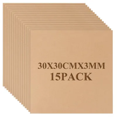 Zdjęcie produktu dla Płyta MDF - Płyta modelarska 3 mm - 15 sztuk - 30 x 30 cm - Kwadratowa