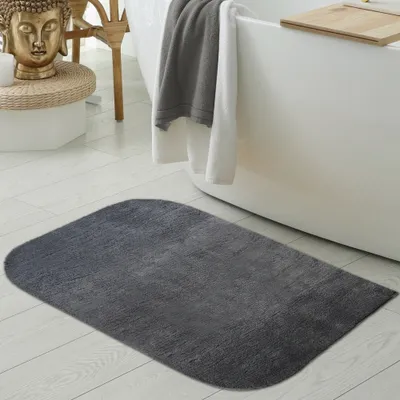 Immagine prodotto di Tappeto da bagno di design con angoli arrotondati - morbido - antracite Dimensioni - 60 x 100 cm