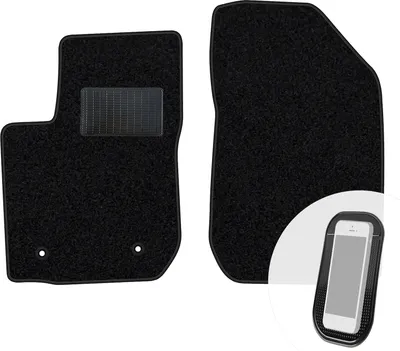 Produktbild von moto-MOLTICO Vorne Fußmatten Auto Velours Autoteppiche Schwarz Automatten Set 2-teilig passend für Dacia Logan II 2012-2020