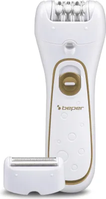 Produktbild von BEPER 3BEPI001-2in1 Epilierer, Kabel- oder Akkubetrieb, Plug&Play, zwei Köpfe, zwei Geschwindigkeiten, Rasierer und Silk-épil, schnelle Enthaarung, Licht, Etui und Bürste im Lieferumfang