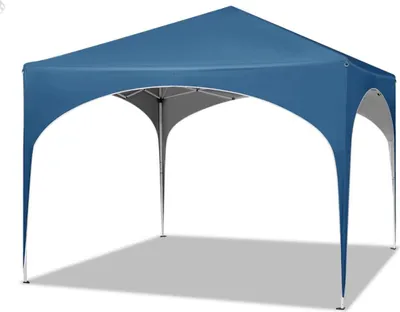 Immagine prodotto di Happiq 3x3m tenda pop-up per feste - Padiglione da giardino impermeabile con tetto semicircolare - Altezza regolabile - Tenda pieghevole per mercati, campeggi ed eventi - Blu