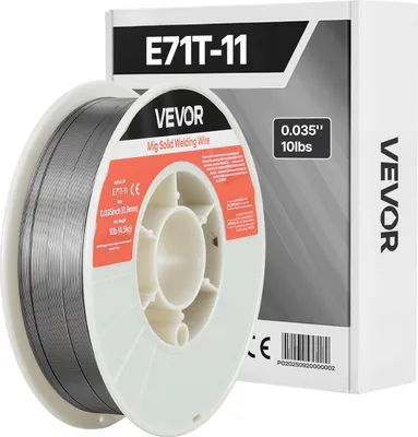 Image de Fil fourré VEVOR 0,9 mm E71T-11, fil de soudage MIG, bobine de 4,5 kg pour acier de construction, faible formation d'éclaboussures pour toutes les positions de soudage, autoprotecteur pour une utilisation en extérieur, 1 pièce.