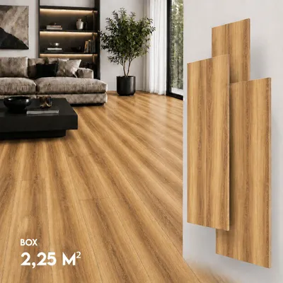 Produktbild von SPC Vinylboden 5mm Klick Vinyl wasserfest Holzoptik Bodenbelag mit Trittschalldämmung für Küche Bad Wohnzimmer