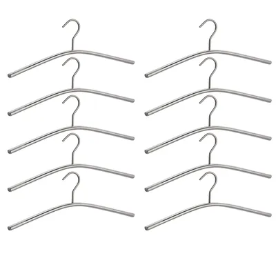 Produktbild von 10x Edelstahl Kleiderbügel Silber Drehbar Garderobenbügel Jackenbügel Sakkobügel Kleider Bügel Wäschebügel