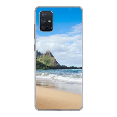Produktbild von MuchoWow® Handyhülle Schutzhülle Hülle für Samsung Galaxy A71 Strand - Tropisch - Hawaii Silikon Softcase Handy Hülle - Kartenbesitzer