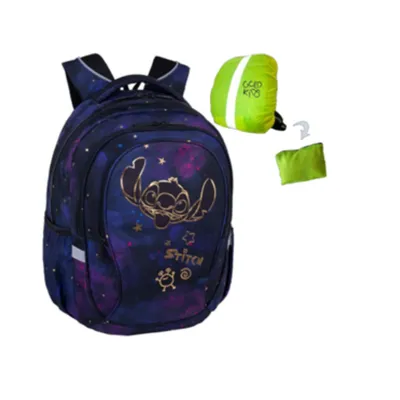 Produktbild von Goldkids  - Rucksack Schulrucksack Teenager Kinderrucksack für Jungen und Mädchen Ranzen Tornister Schulltasche und Regenschutz - Stitch Motiv