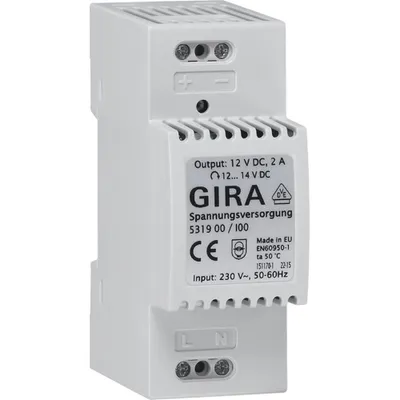 Produktbild von GIRA 5319 00 – PS-Trafo – Grau – 100–240 V – 50–60 Hz – 12 V – 2 A