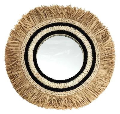 Obrázek produktu pro Zrcadlo Kaya v boho stylu, přírodní, kulaté