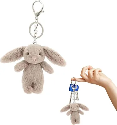 Produktbild von Plüsch Kaninchen Schlüsselanhänger 9 cm, weicher Plüsch, für Tasche