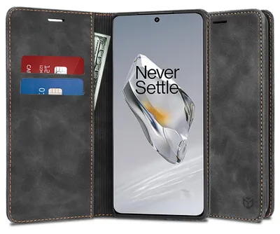 Produktbild von Techsuit Confy Book Wallet Klapphülle für OnePlus 12 - Schwarz