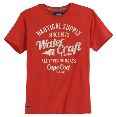 Produktbild von Redfield Übergrößen T-Shirt rot Print maritim