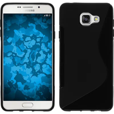 Produktbild von PhoneNatic Case kompatibel mit Samsung Galaxy A7 (2016) A710 - schwarz Silikon Hülle S-Style + 2 Schutzfolien