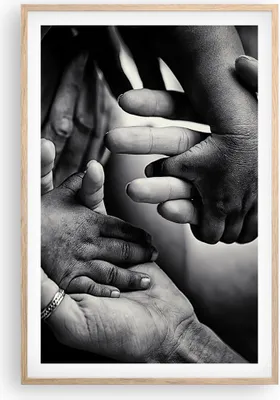 Produktbild von Gerahmtes Poster - Rahmen in heller Eiche - Hände Toleranz Gemeinschaft - 61x91,5 cm - Wand Bild - Wanddeko - Wandbilder - Kunstposter - Wandposter - Bilderrahmen - Bilder - Kunstdruck P2NPA61x91-4990