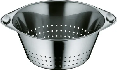 Produktbild von WMF Gourmet Sieb Edelstahl 24 cm, Seiher mit großen Löchern, Nudelsieb, Küchensieb, Cromargan Edelstahl, spülmaschinengeeignet
