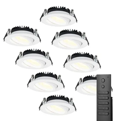 Produktbild von hoftronic LED Einbaustrahler 6W 2700K IP44 Weiß dimmbar schwenkbar