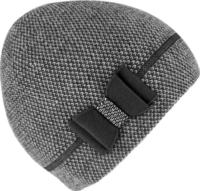 Fiebig Strickmütze für Damen meliert mit Schleifen-Detail in grau