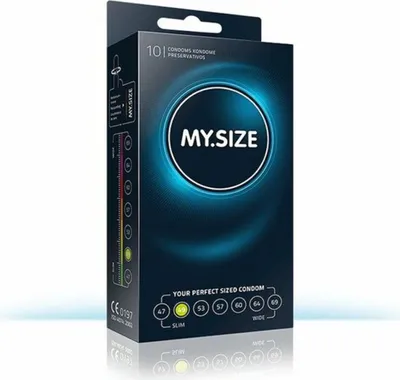 Produktbild von MY.SIZE 05450133, Männliches Kondom, Transparent, Latex, ISO 4074: 2002, CE0197, 49 mm, 0,07 mm