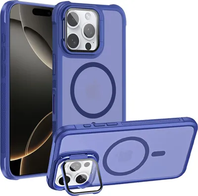 Image de Étui de protection pour iPhone 16 Pro Étui compatible avec MagSafe appareil photo pliable protection verre béquille