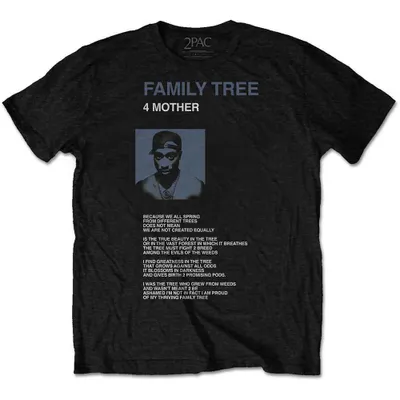 Zdjęcie produktu dla Tupac - Family Tree Uni XX-duża koszulka - czarny
