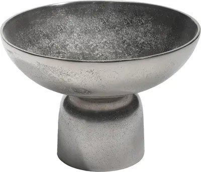 Produktbild von Deko-Schale - Ø 24 cm - Silbergrau - Aluminium - mit Standfuß