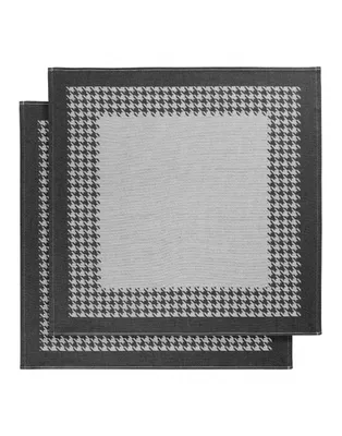 Produktbild von küchentuch 65x65 cm Baumwolle weiß/schwarz 2 Stück