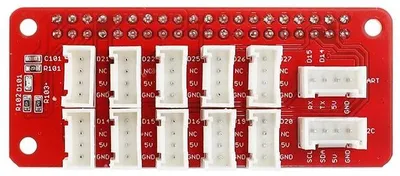 Produktbild von Elecrow Crowtail Stackable Shield für Raspberry Pi, GPIO 10x, IIC, UART, JST-PH 2,0 4-Pin