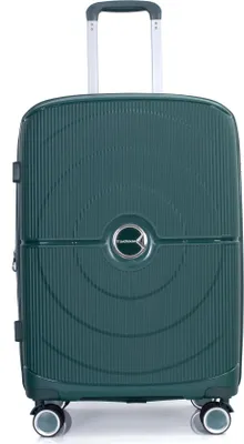 Immagine prodotto di Travelhouse Pisa - Trolley per bagagli a mano | Robusto guscio rigido in PP | Pieghetta espandibile +20% | 54 x 35 x 23 cm (+5cm) | 2,5 kg - Verde scuro
