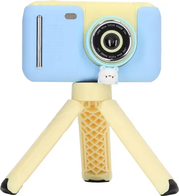 Image de Caméra HD 2,4 pouces pour enfants 40 MP Photo 1080P Vidéo Objectif pivotant à 180 degrés Jouet pour la photographie Bleu Jaune
