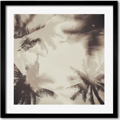 Produktbild von Bild - 50 cm x 50 cm - MDF - Rahmen, Wandkunst - Palmen