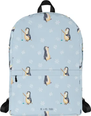 Produktbild von Mr. & Mrs. Panda Rucksack Pinguin marschieren - Blau - Geschenk, Schulrucksack, Bruder, Backpack, Damenrucksack, Spazieren, Unirucksack, Familie, Laptoprucksack, Pinguine