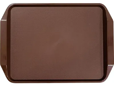 Image de Plateau avec poignées, en polypropylène, marron, 43 x 30,5 x 3 cm (l x p x h)