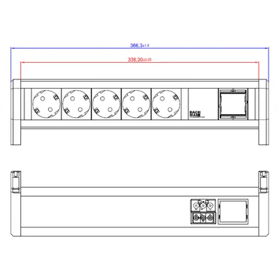 Image de Bachmann 5xSchutzkontaktsteckdosen DESK 5xCEE 902.1206 (902.1206)