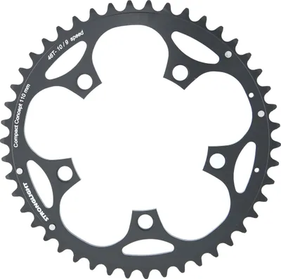 Zdjęcie produktu dla Czarna tarcza hamulcowa Stronglight 46T. 110 mm tarcza czarna