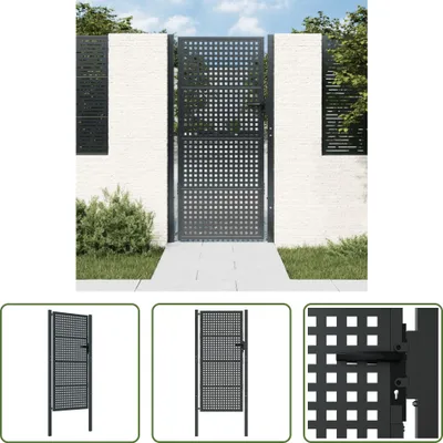 Produktbild von The Living Store Gartentor Anthrazit 105x225 cm Stahl